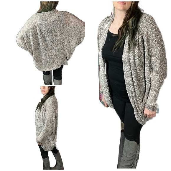 Blue Rain textured long open cardigan sweater - Picture 2 of 12